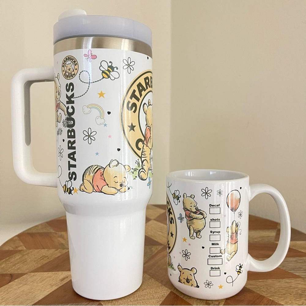 NEW 2 pcs Fashion cup Disney Winnie the Pooh 40 oz Tumbler and 15 oz mug. - Picture 5 of 5